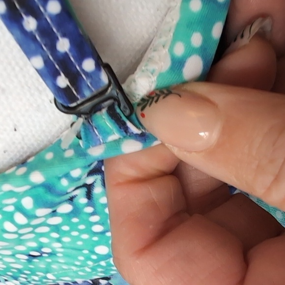 TUMMY SLIMMER Croft and Barrow Tankini Top in Blue and White SZ 8 - Picture 9 of 16